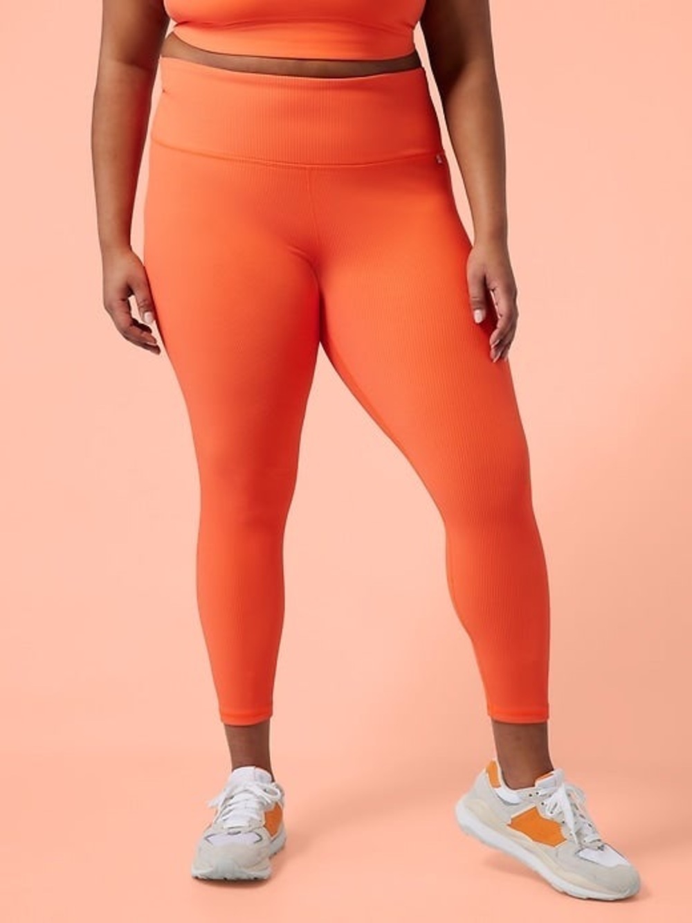 NWT ATHLETA Alicia Keys Elation Tight Ribbed Legging Rib Orange 3X Plus New